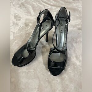 Women’s Guess black strappy heels